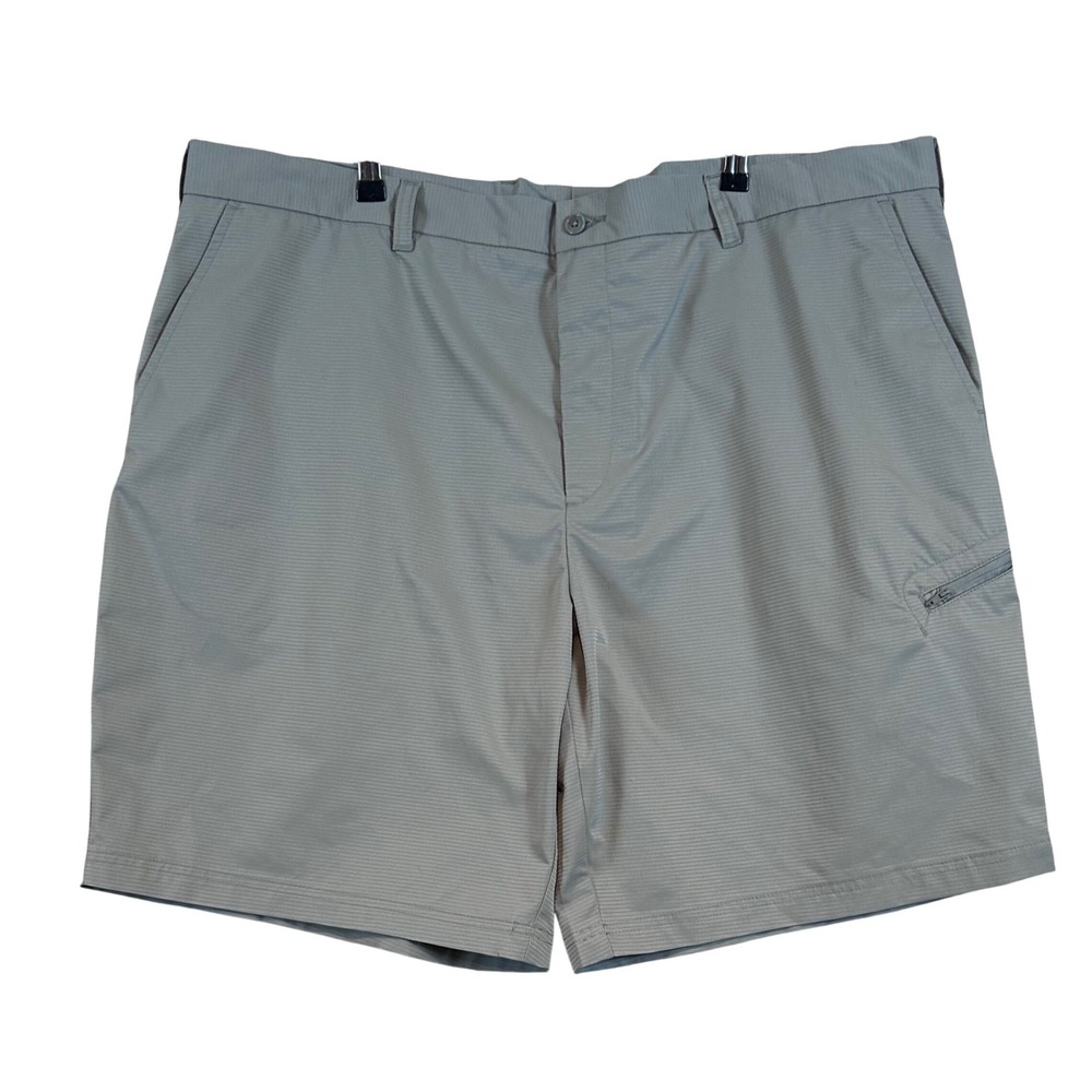 Pebble Beach Dry-Luxe Performance Golf Shorts Mens 44 Gray Grid Texture 9 Inseam